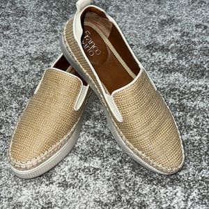 Franco Sarto raffia straw espadrille woven comfort loafers 9m sneaker sole